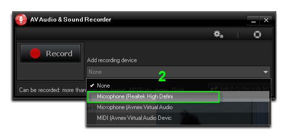 Choose recording device